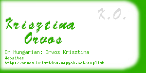 krisztina orvos business card